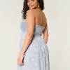 Crochet-Style Mix Strapless Mini Dress,Crochet-Style Mix Strapless Mini Dress