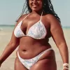 Crochet-Style Mixed Triangle Bikini Top,Crochet-Style Mixed Triangle Bikini Top