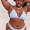 Crochet-Style Mixed Triangle Bikini Top,Crochet-Style Mixed Triangle Bikini Top