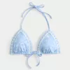Crochet-Style Mixed Triangle Bikini Top,Crochet-Style Mixed Triangle Bikini Top
