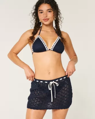 Crochet-Style Pull-On Cover Up Skirt,Crochet-Style Pull-On Cover Up Skirt