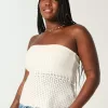 Crochet-Style Sweater Tube Top,Crochet-Style Sweater Tube Top