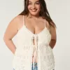 Crochet-Style Tie-Front Sweater Tank,Crochet-Style Tie-Front Sweater Tank Crochet-Style Tie-Front Sweater Tank,Crochet-Style Tie-Front Sweater Tank