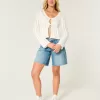 Crochet-Style Tie-Front Textured Sweater,Crochet-Style Tie-Front Textured Sweater