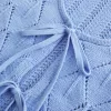 Crochet-Style Tie-Front Textured Sweater,Crochet-Style Tie-Front Textured Sweater