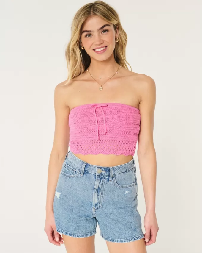 Crochet-Style Tube Top,Crochet-Style Tube Top Crochet-Style Tube Top,Crochet-Style Tube Top