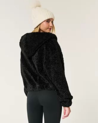 Curly Faux Fur Zip-Up Jacket,Curly Faux Fur Zip-Up Jacket