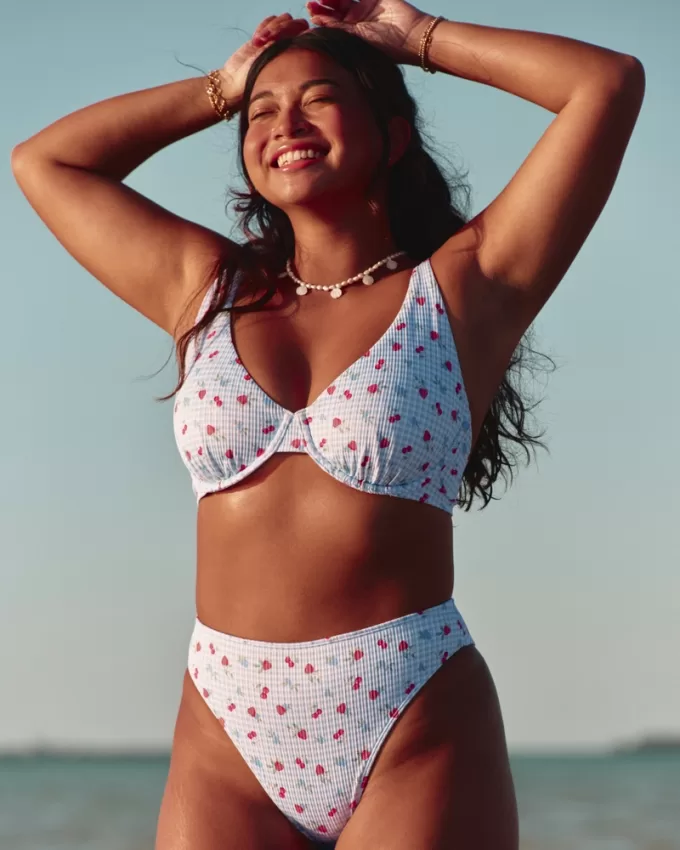 Curvy High Apex Ribbed Underwire Bikini Top,Curvy High Apex Ribbed Underwire Bikini Top
