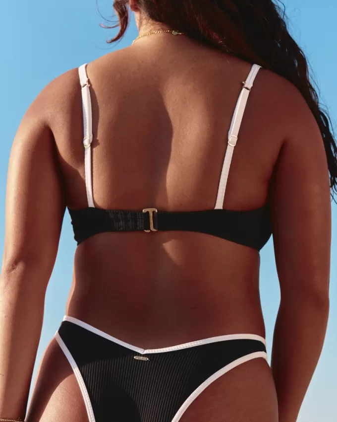 Curvy High Apex Ribbed Underwire Bikini Top,Curvy High Apex Ribbed Underwire Bikini Top
