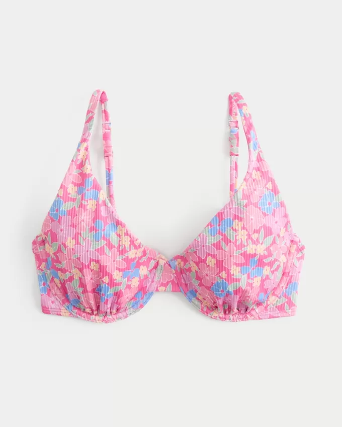 Curvy High Apex Ribbed Underwire Bikini Top,Curvy High Apex Ribbed Underwire Bikini Top