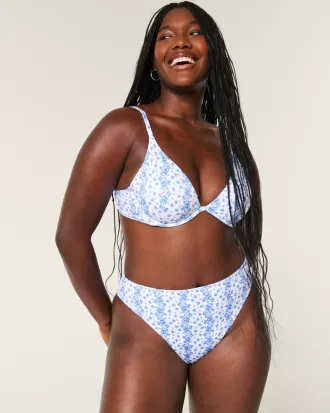 Curvy High-Leg High-Waist Ribbed Cheeky Bikini Bottom,Curvy High-Leg High-Waist Ribbed Cheeky Bikini Bottom