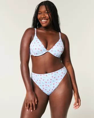 Curvy High-Leg High-Waist Ribbed Cheeky Bikini Bottom,Curvy High-Leg High-Waist Ribbed Cheeky Bikini Bottom