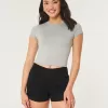 Curvy High-Rise Black Denim Shorts 3″,Curvy High-Rise Black Denim Shorts 3″