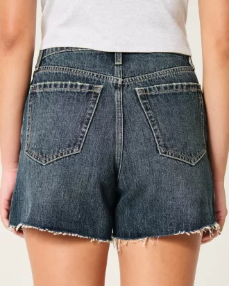 Curvy High-Rise Dark Wash Relaxed Denim Shorts 5″,Curvy High-Rise Dark Wash Relaxed Denim Shorts 5″
