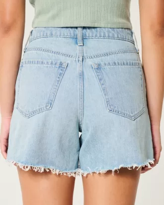 Curvy High-Rise Light Wash Relaxed Denim Shorts 5″,Curvy High-Rise Light Wash Relaxed Denim Shorts 5″