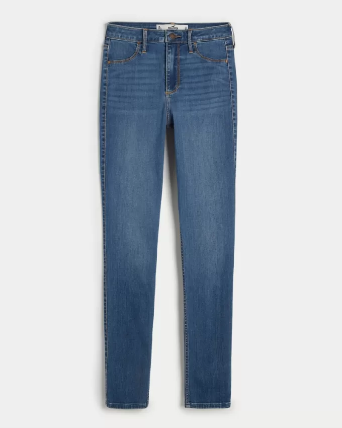 Curvy High-Rise Medium Wash Jean Leggings,Curvy High-Rise Medium Wash Jean Leggings