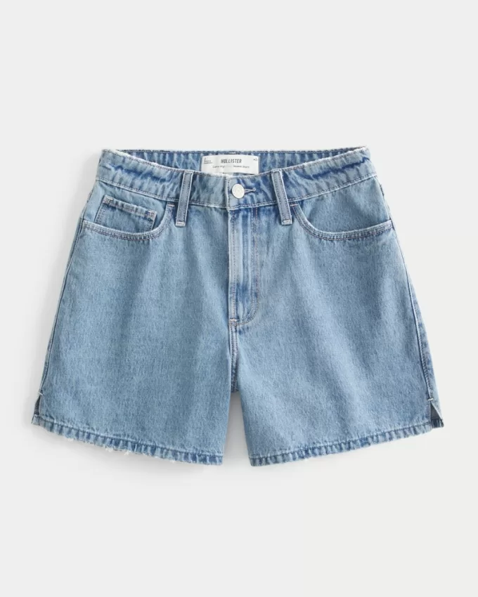 Curvy High-Rise Medium Wash Relaxed Denim Shorts 5″,Curvy High-Rise Medium Wash Relaxed Denim Shorts 5″