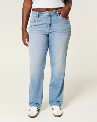 Curvy High-Rise Medium Wash Straight Jeans,Curvy High-Rise Medium Wash Straight Jeans