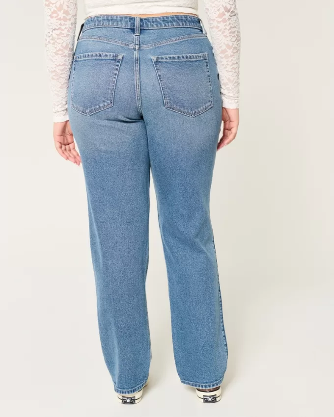 Curvy High-Rise Medium Wash Straight Jeans,Curvy High-Rise Medium Wash Straight Jeans