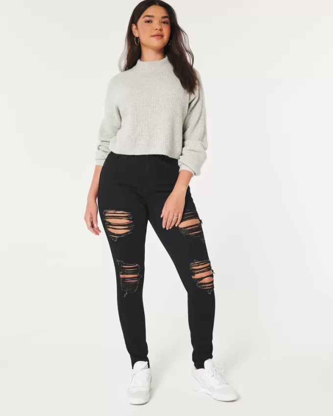 Curvy High-Rise Ripped Black Super Skinny Jeans,Curvy High-Rise Ripped Black Super Skinny Jeans Curvy High-Rise Ripped Black Super Skinny Jeans,Curvy High-Rise Ripped Black Super Skinny Jeans