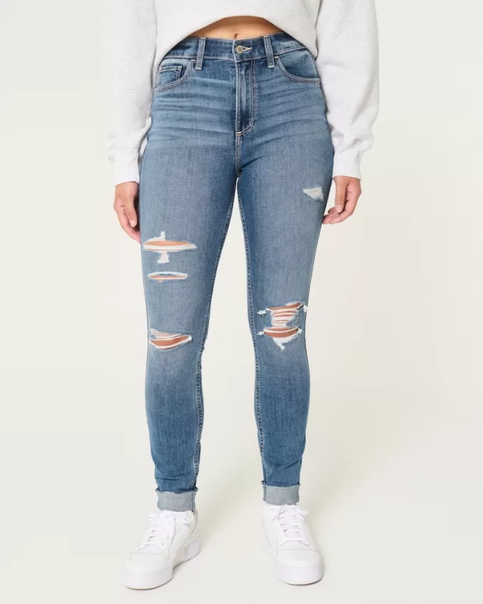 Curvy High-Rise Ripped Medium Wash Super Skinny Jeans,Curvy High-Rise Ripped Medium Wash Super Skinny Jeans Curvy High-Rise Ripped Medium Wash Super Skinny Jeans,Curvy High-Rise Ripped Medium Wash Super Skinny Jeans