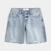Curvy Low-Rise Light Wash Distressed Baggy Jort,Curvy Low-Rise Light Wash Distressed Baggy Jort