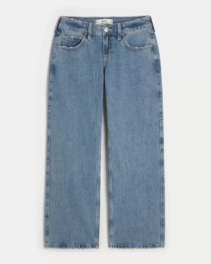 Curvy Low-Rise Medium Wash Baggy Jeans,Curvy Low-Rise Medium Wash Baggy Jeans