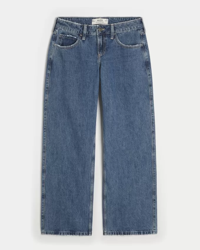 Curvy Low-Rise Medium Wash Baggy Jeans,Curvy Low-Rise Medium Wash Baggy Jeans