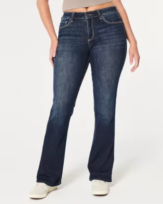 Curvy Mid-Rise Dark Wash Boot Jeans,Curvy Mid-Rise Dark Wash Boot Jeans