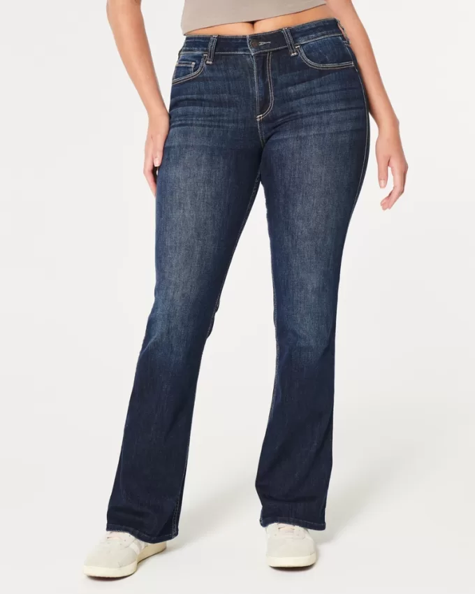 Curvy Mid-Rise Dark Wash Boot Jeans,Curvy Mid-Rise Dark Wash Boot Jeans