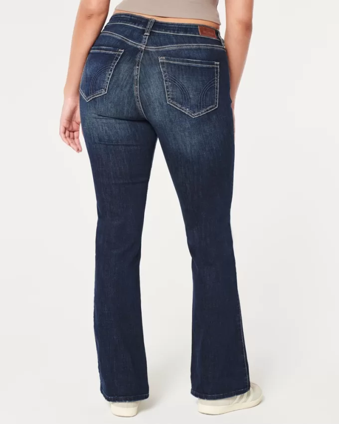 Curvy Mid-Rise Dark Wash Boot Jeans,Curvy Mid-Rise Dark Wash Boot Jeans