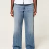 Curvy Mid-Rise Medium Wash Baggy Jeans,Curvy Mid-Rise Medium Wash Baggy Jeans
