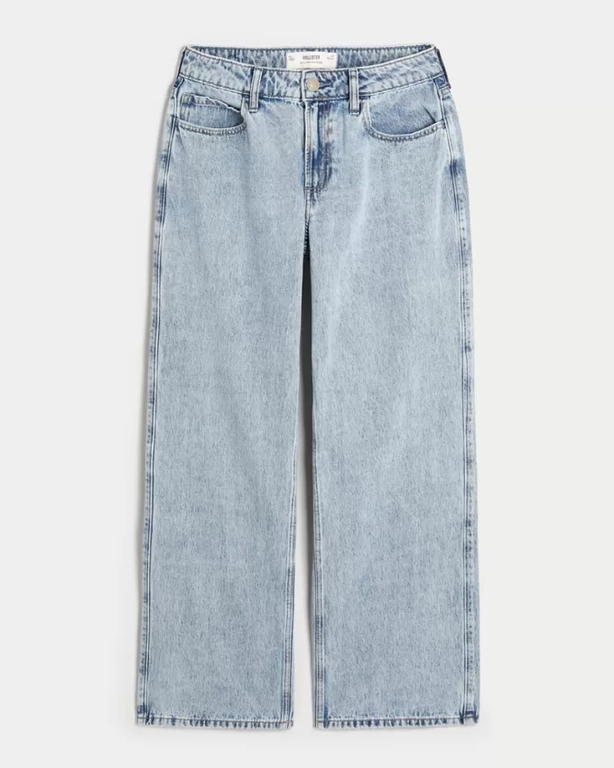 Curvy Mid-Rise Medium Wash Baggy Jeans,Curvy Mid-Rise Medium Wash Baggy Jeans