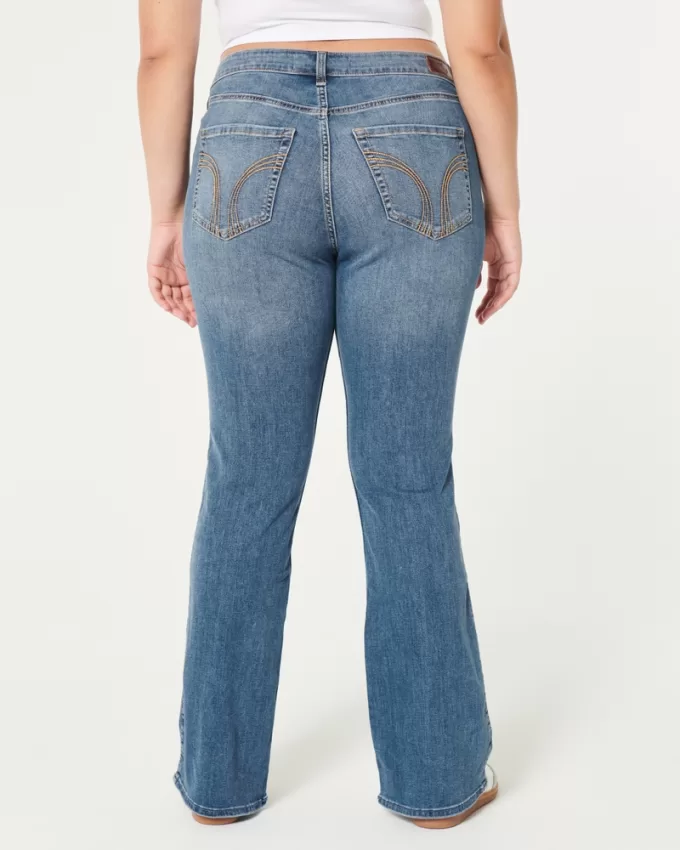 Curvy Mid-Rise Medium Wash Boot Jeans,Curvy Mid-Rise Medium Wash Boot Jeans