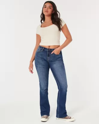 Curvy Mid-Rise Medium Wash Boot Jeans,Curvy Mid-Rise Medium Wash Boot Jeans
