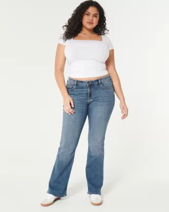 Curvy Mid-Rise Medium Wash Boot Jeans,Curvy Mid-Rise Medium Wash Boot Jeans