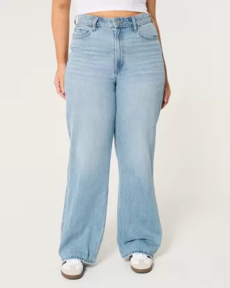 Curvy Ultra High-Rise Medium Wash Baggy Jeans,Curvy Ultra High-Rise Medium Wash Baggy Jeans