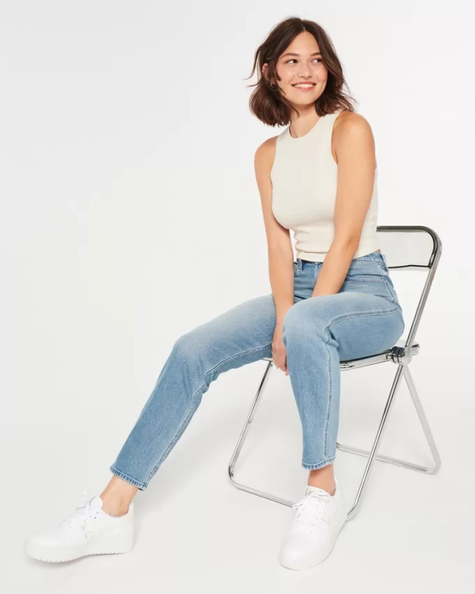 Curvy Ultra High-Rise Medium Wash Mom Jeans,Curvy Ultra High-Rise Medium Wash Mom Jeans