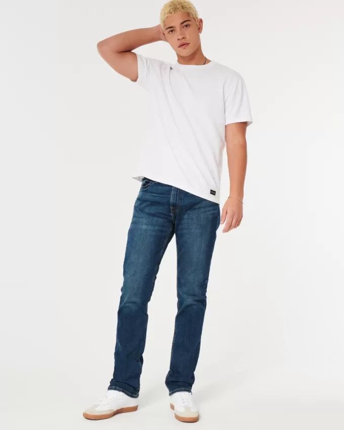Dark Wash Slim Straight Jeans,Dark Wash Slim Straight Jeans