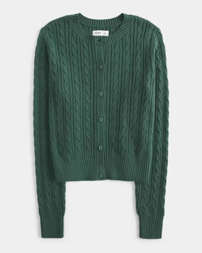 Easy Cable-Knit Crew Cardigan,Easy Cable-Knit Crew Cardigan Easy Cable-Knit Crew Cardigan,Easy Cable-Knit Crew Cardigan
