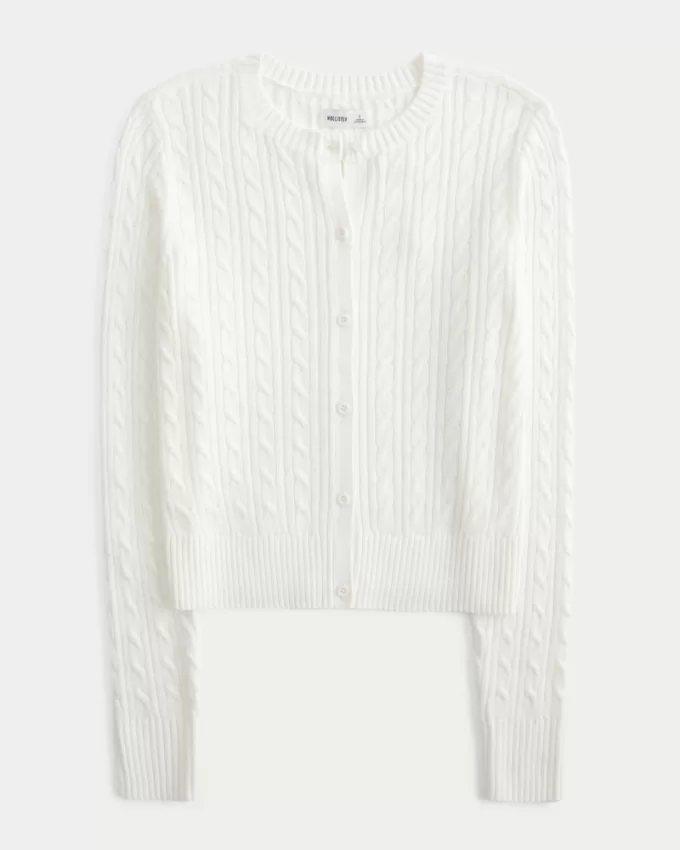 Easy Cable-Knit Crew Cardigan,Easy Cable-Knit Crew Cardigan Easy Cable-Knit Crew Cardigan,Easy Cable-Knit Crew Cardigan