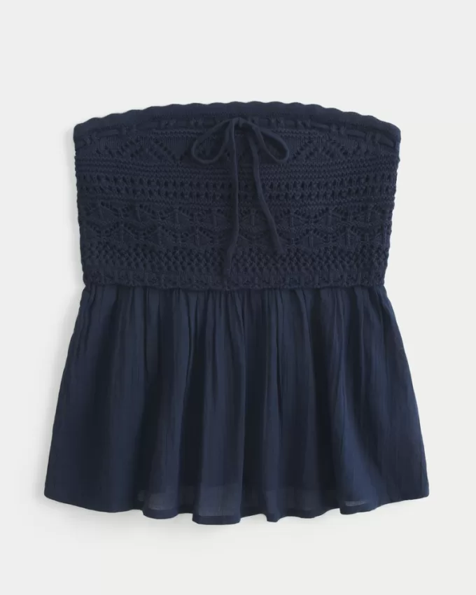 Easy Crochet-Style Babydoll Top,Easy Crochet-Style Babydoll Top Easy Crochet-Style Babydoll Top,Easy Crochet-Style Babydoll Top
