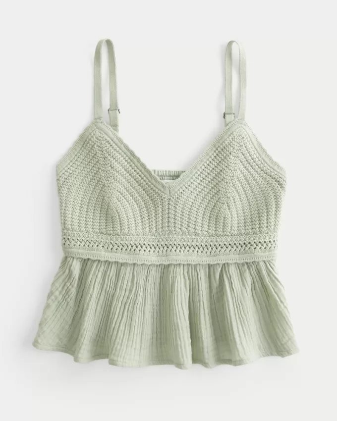Easy Crochet-Style Babydoll Top,Easy Crochet-Style Babydoll Top
