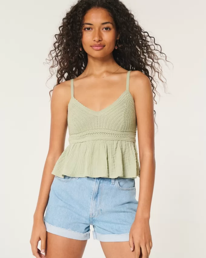 Easy Crochet-Style Babydoll Top,Easy Crochet-Style Babydoll Top