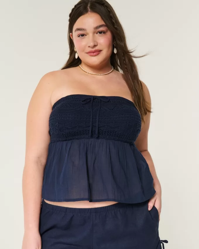 Easy Crochet-Style Babydoll Top,Easy Crochet-Style Babydoll Top Easy Crochet-Style Babydoll Top,Easy Crochet-Style Babydoll Top