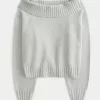 Easy Foldover Off-the-Shoulder Sweater,Easy Foldover Off-the-Shoulder Sweater