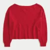 Easy Heart Pattern Off-the-Shoulder Sweater,Easy Heart Pattern Off-the-Shoulder Sweater