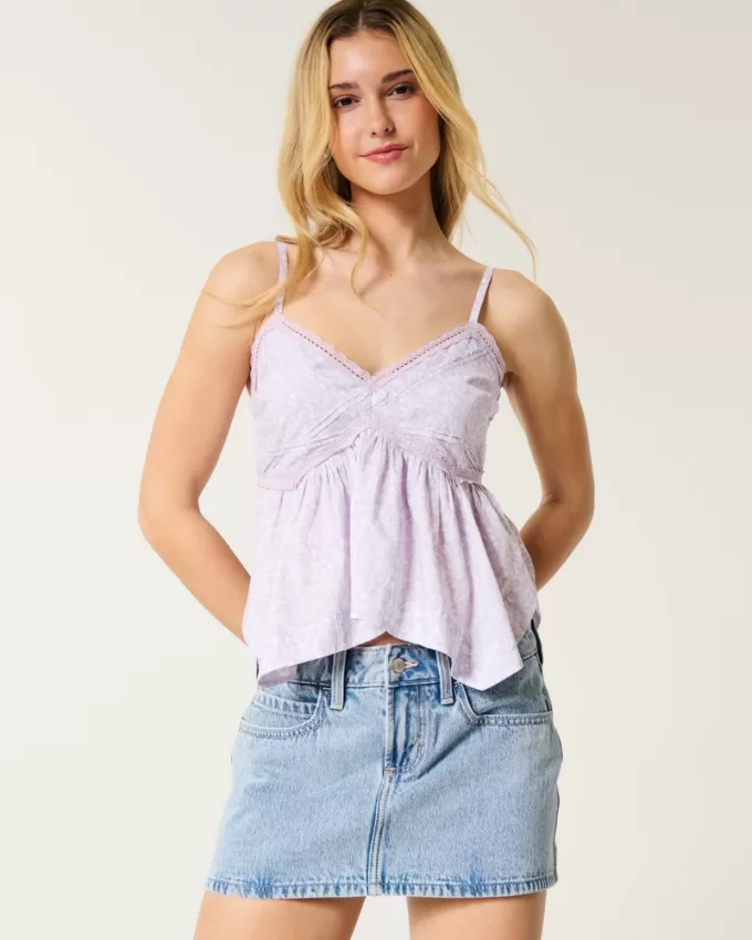 Easy Lace Trim Babydoll Top,Easy Lace Trim Babydoll Top Easy Lace Trim Babydoll Top,Easy Lace Trim Babydoll Top