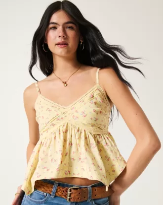 Easy Lace Trim Babydoll Top,Easy Lace Trim Babydoll Top