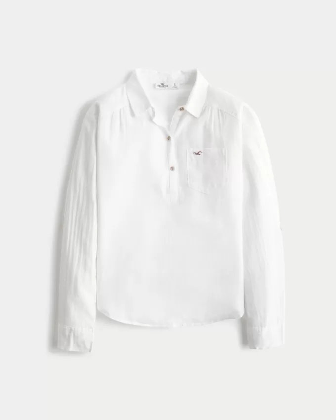 Easy Lightweight Cotton Popover Shirt,Easy Lightweight Cotton Popover Shirt